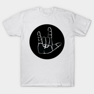 ASL ILY chalkboard circle T-Shirt